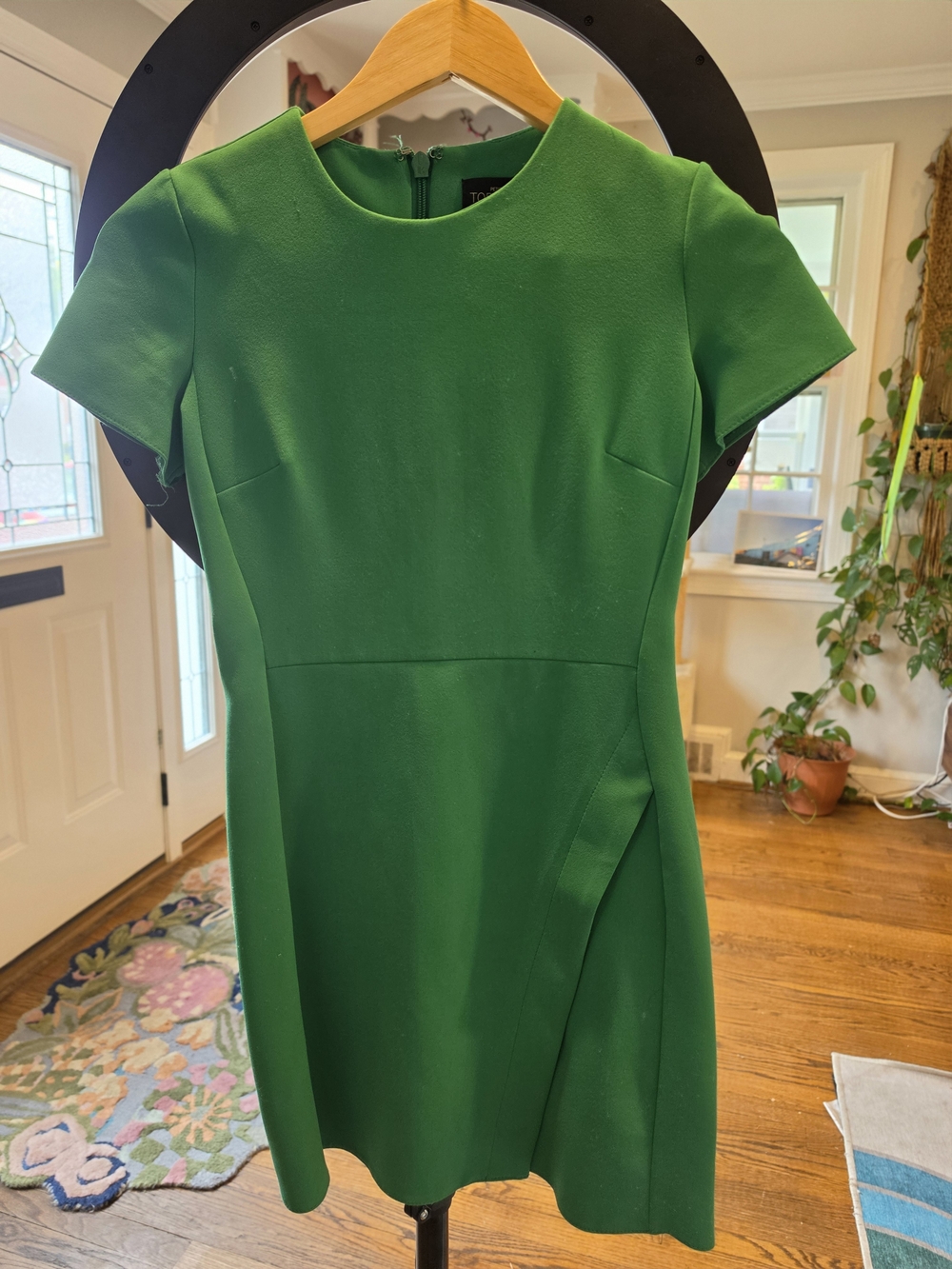 Nordstrom Topshop Emerald Green Short Sleeve Mini Dress Size 4